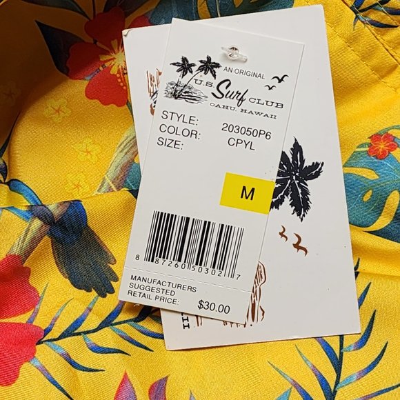 US Surf Club Parrot Tropical Swim Trunks - Men - Size Medium - NWT - Picture 5 of 7